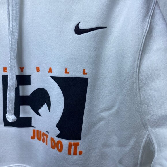 Nike Volleyball Hoodie White Just Do It Swoosh Logo Medium High School Sports - Picture 2 of 10